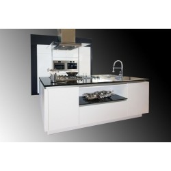 (12) hoogglans greeploos met graniet en eiland